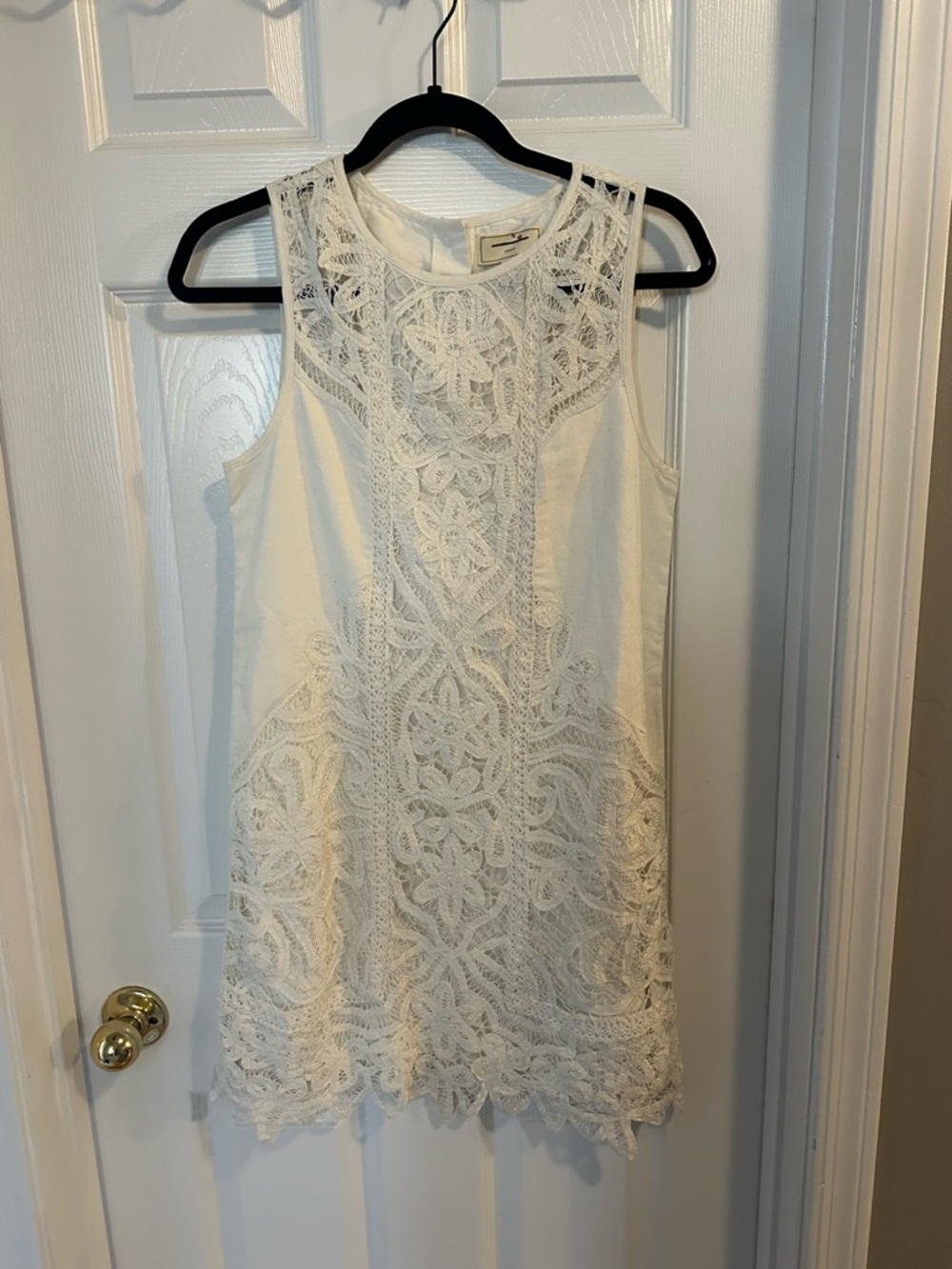 Anthropologie Moulinette Soeurs White Lace Sleeveless Shift Dress
